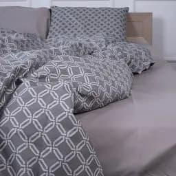 Простирадло MirSon Бязь 17-4740 Rhombuses 150х220 см сіре (2200008928209)