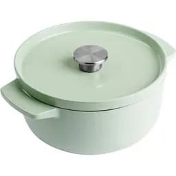 Кастрюля KitchenAid Cast Iron чугунная с крышкой 22 см 3.3 л фисташковая (CC007433-001)