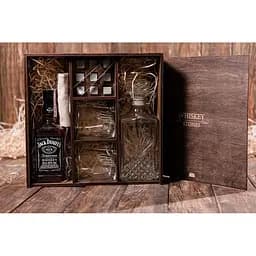 Подарунковий набір віскі Whiskey Stones з камінням для віскі в дерев'яному пеналі №3 + декантер і 2 склянки + щипці + мішечок - мініатюра 5