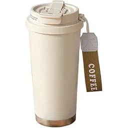 Термочашка Coffee 500 мл з ремінцем, бежевий Yiwu HP-14-17BE