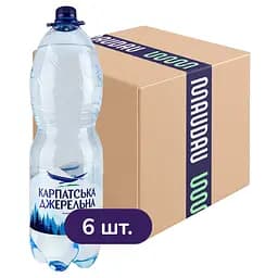 Упаковка мінеральної води Карпатська Джерельна сильногазована 12 л (2 л х 6 шт.)