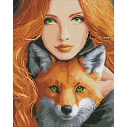 Алмазна мозаїка "Вогняна лисиця" AMO7779 Ідейка, 40*50см (4823104354444)