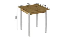 Стіл кухонний Ferrum-decor Дієго 75x70x70 Білий ДСП Дуб Артізан 16мм (FRD-105705) - мініатюра 3