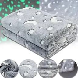Плед Magic Blanket Сірий, світиться у темряві, плюшевий плед дитячий, м'який теплий 100×150