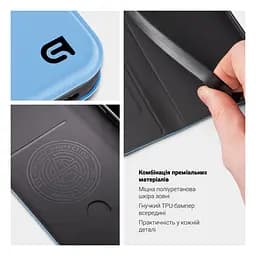 Чехол-книжка для Samsung Galaxy S25 Plus 5G, OneFold Case, голубой, из экокожи (PU) и TPU, с магнитом, с подставкой и отделением для карт, трансформируется в подставку, противоударный, защита всего корпуса, ArmorStandart (ARM81562) - мініатюра 3