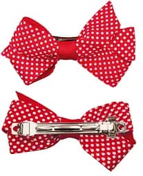 Набір затискачів-автомат для волосся у вигляді метелика Titania French, 2 шт., Червоний (7900 GIRL B)