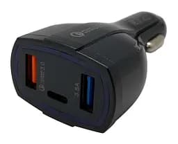 Автомобильное зарядное устройство XON UniLink Type-C 15W (PD15) + QC3.0 + 5V/3.1A Black (CU2A1C30QB 3425)