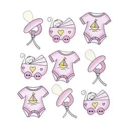 Набор декора. элементов "Детский 2" розовый 9шт