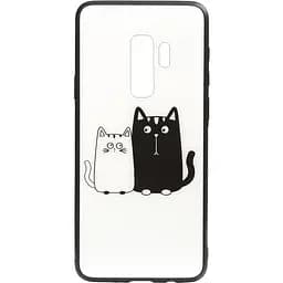 Чохол-накладка Toto Cartoon Print Glass Case Samsung Galaxy S9+ Cats White/Black