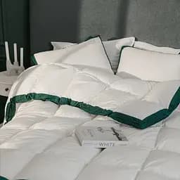 Ковдра MirSon Imperial Satin Luxe, літня, 205х172 см, біла із зеленим кантом - мініатюра 7