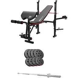 Набір Hop-Sport Premium 39кг з лавою HS-1055 Pro та штангою