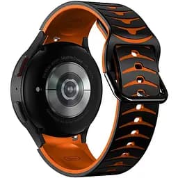 Ремінець для Samsung Galaxy Watch 4 Classic 46mm - чорно-жовтогарячий ширина кріплення 20мм силікон Watchbands Scales (W19-7WB88151991)