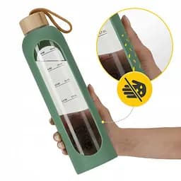 Пляшка для води 4FIZJO спортивна 1000 мл скляна Olive (P-5905973403900) - мініатюра 7