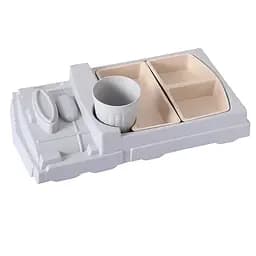 Набір дитячого бамбукового посуду UFT Поїзд 2 тарілки + чашка M+BP18 Train Blue