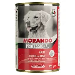 Консервований корм для дорослих собак Morando Professional шматочки з яловичиною 405 г