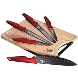 Набір ножів Berlinger Haus Metallic Line Burgundy Edition, червоний (BH 2704)