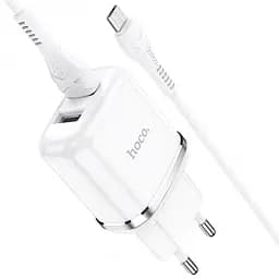 Мережевий зарядний пристрій Hoco N4 Aspiring 2 USB 2.4 A micro-USB Білий - мініатюра 2