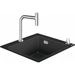 Кухонна мийка Hansgrohe Сombi C51-F450-06 560x510 Select із змішувачем хром 43217000, Чорний