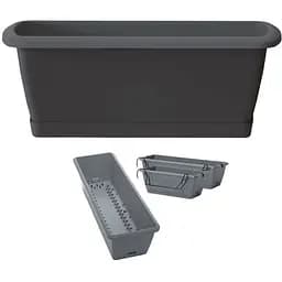 Балконний ящик Prosperplast Respana Easycare W, навісний, 400 мм, антрацитовий (61819-433))