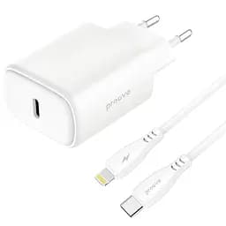 Зарядний пристрій Proove Silicone Power 2 20W (Type-C) + Cable Type-C to Lightning (1m) white (WCSP22010002)