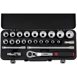 Набор головок торцевых Wurth 1/2" EXHEX с трещоткой в кейсе 24 шт. Zebra (096501224)