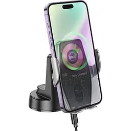 Автотримач із бездротовою зарядкою Hoco HW27 Traveler Black Metal Gray [151326] - мініатюра 5