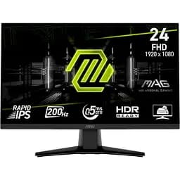 Монітор 23.8 MSI MAG 242F, Black, WLED, IPS, 1920x1080 (16:9), 0.5 мс, 200 Гц, 300 кд/м², 1000:1, 178 ° / 178 °, HDMI / DP, VESA 10