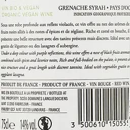 Вино Domaine Saint Paul Grenache Syrah IGP Pays D'OC червоне сухе 0.75 л - мініатюра 3