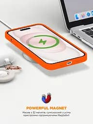 Силиконовый чехол с MagSafe для Apple iPhone 15, ICON2 MagCase, оранжевый, противоударный, панель с мягкой подкладкой, защита всего корпуса, поддержка беспроводной зарядки, совместим с защитными стеклами и пленками, ArmorStandart (ARM89275) - мініатюра 9