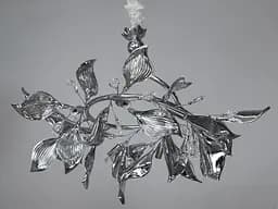 Підвісна керамічна люстра з хромованими елементами, 9 ламп