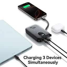 УМБ Joyroom 10000mAh 22,5W PD,QC, USB-A, USB-C In/Out with built-in USB-C cable Black - мініатюра 6