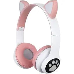 Навушники бездротові Cat Ear VZV-23M Bluetooth RGB з котячими вушками рожеві