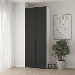 Шафа для одягу з полицями С-9.1 Білий/Чорний Idea