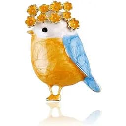 Брошь Птица брошь-булавка символ Украины патриотическая желто-голубая