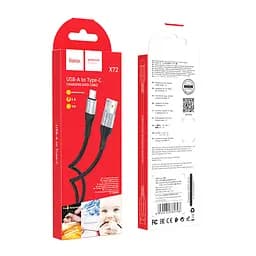 Кабель Hoco X72 Creator silicone charging data cable for Type-C чорний - мініатюра 2