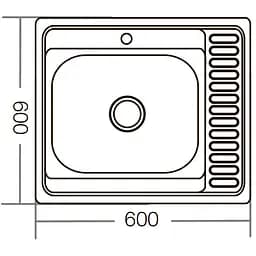 Мийка кухонна ZERIX Z6060R-06-160E satin (ZM0577) - мініатюра 3