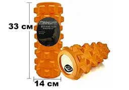 Ролик массажный Grid Roller PRO 33 см Оранжевый EasyFit fit0025011