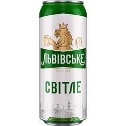 Пиво Львовское светлое ж/б 4.3% 0.48 л (921562)