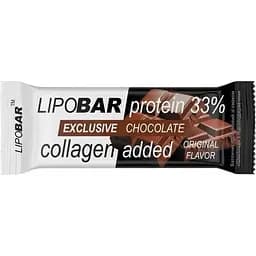 Батончик LipoBar Exclusive Protein Bar, 50 грам збагачений біоактивним колагеном Peptan - Шоколад