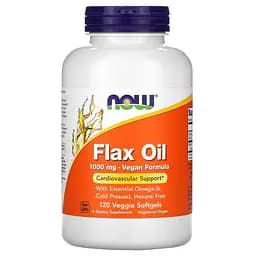 Жирные кислоты Now Flax Oil 1000 мг, 120 вегакапсул