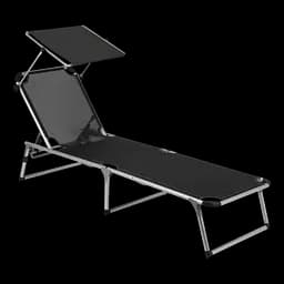 Ліжко розкладне Bo-Camp Sun Lounger With Sunscreen 5 Positions Black (1304460)