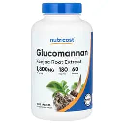 Глюкоманнан Nutricost Glucomannan Konjac Root Extract 1800 мг 180 капсул