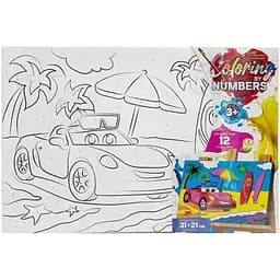 Картина за номерами Danko Toys Автомобільний відпочинок на пляжі 31x21 см (CBN-02-06)