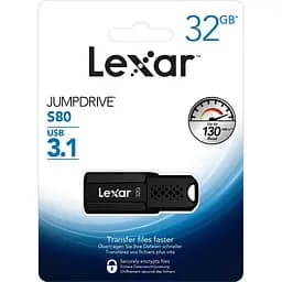 USB флеш-накопичувач Lexar JumpDrive S80 32GB USB-A 3.1 Black [LJDS080032G-BNBNG] [137795] - мініатюра 5