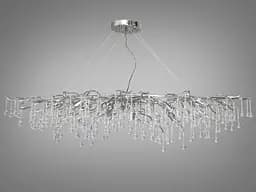Унікальна кришталева люстра витягнутої форми на 12 ламп, хром