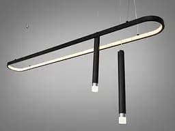 Люстра подвесная LED Diasha черная овальная 57 Вт