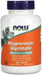Вітаміни та мінерали NOW Magnesium Glycinate, 180 таблеток