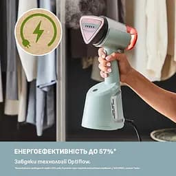Відпарювач компактний Tefal AeroSteam 1400Вт, 100мл, постійна пара - 20гр, світло-зелений teh0016181 - мініатюра 8