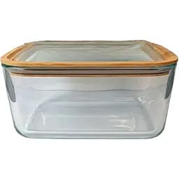 Харчовий контейнер Vittora скляний і скляною дерев'яною 1380 мл VT-8613 (135686)