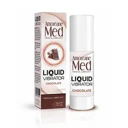 Лубрикант с эффектом вибрации Amoreane Med Liquid Vibrator Chocolate (30 мл) шоколадный лубрикант с интенсивной вибрацией